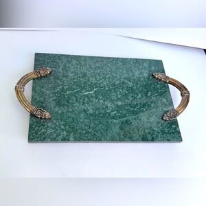 Godinger Ornate Charcuterie Cheese Marble Serving Tray Silverplate